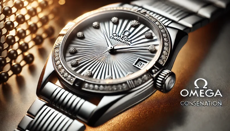 オメガ コンステレーションのダイヤモンドインデックス付き文字盤のクローズアップ